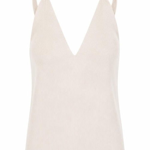 Reserved Womens Beige Ribbed V-Neck Camisole Tank Top Size S
