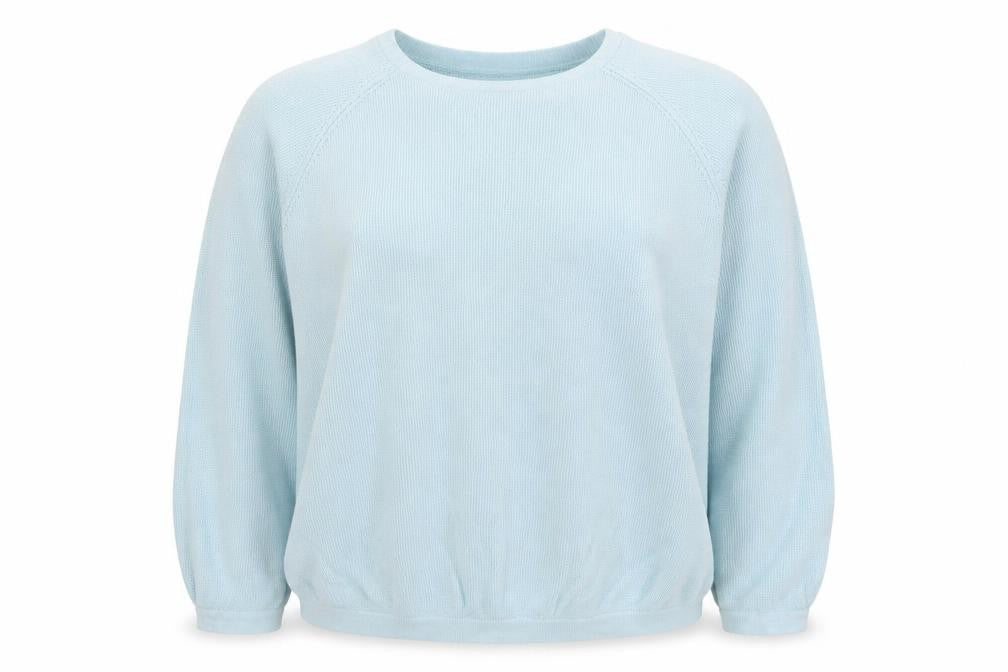 Front view of Marks & Spencer Women’s Blue Cotton Button Cardigan, size UK 12