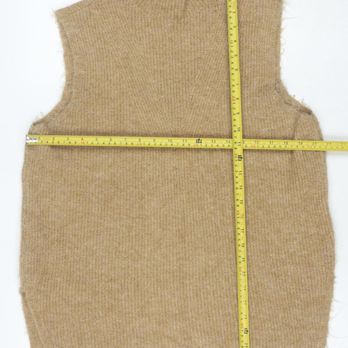 River Island Women’s Beige Roll Neck Sleeveless Knit Vest L