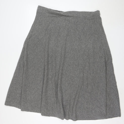 Whistles Women Grey Wool A-Line Knee Length Skirt XL