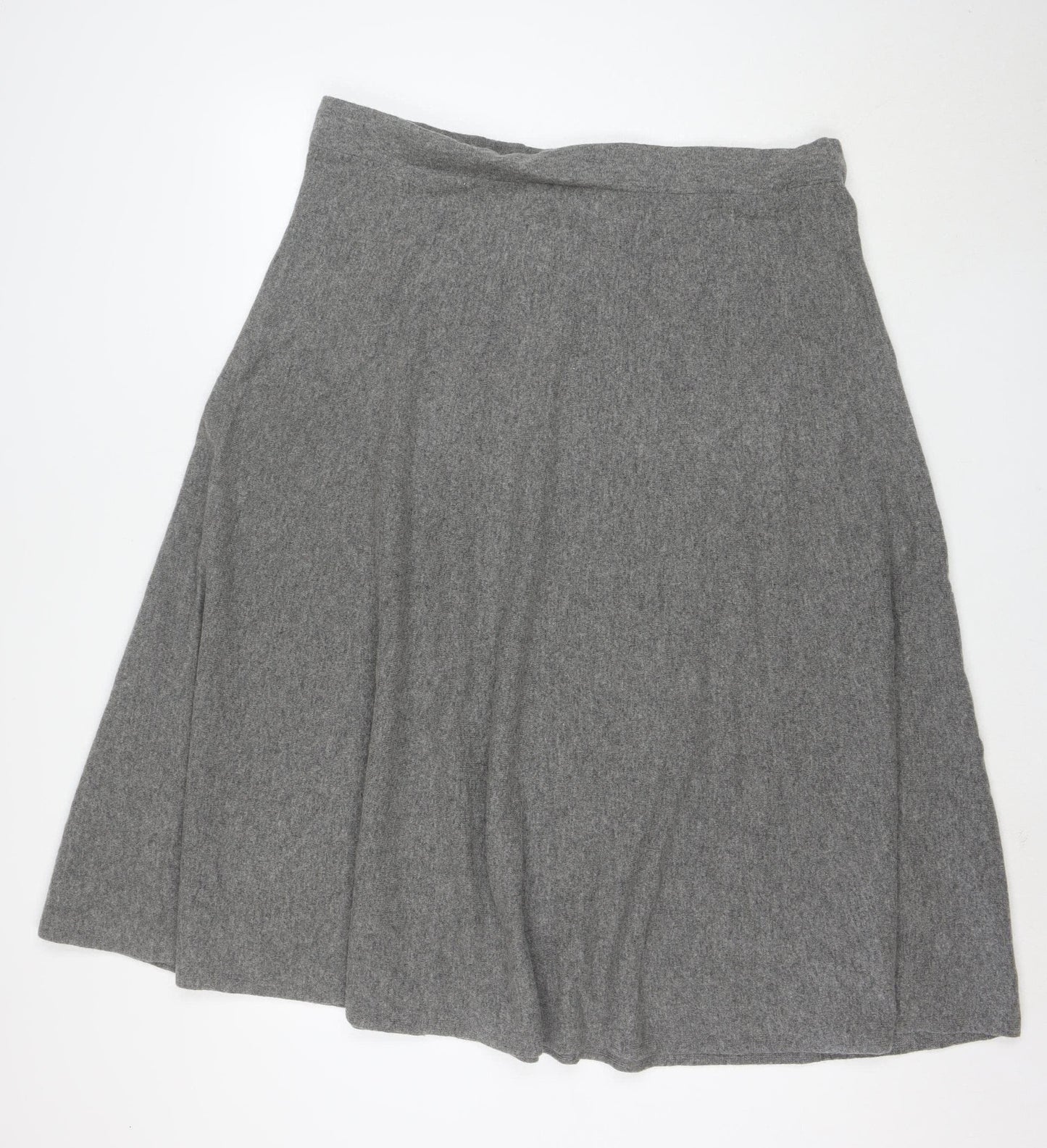 Whistles Women Grey Wool A-Line Knee Length Skirt XL