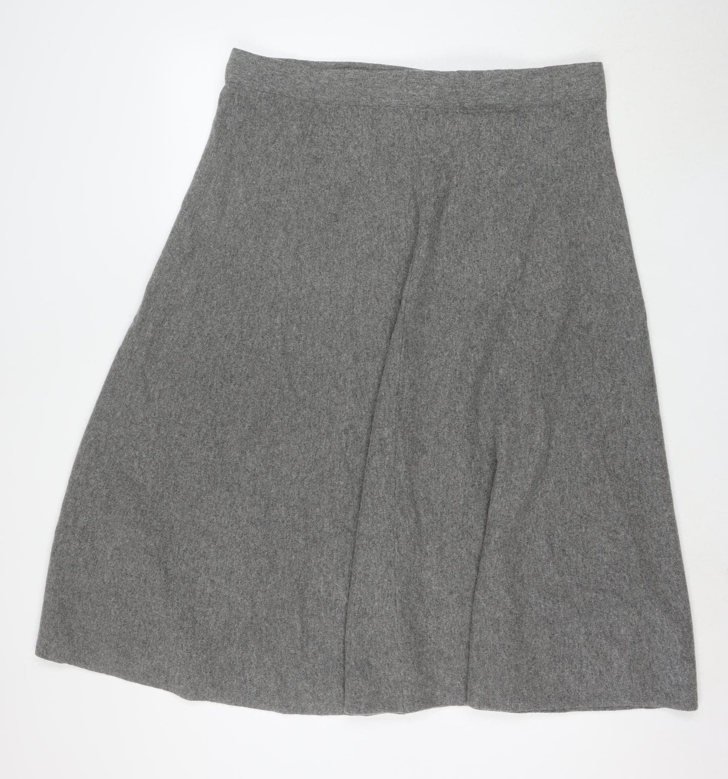 Whistles Women Grey Wool A-Line Knee Length Skirt XL