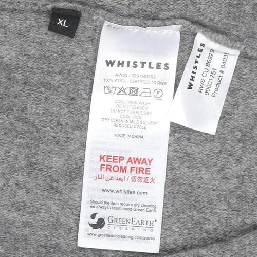 Whistles Women Grey Wool A-Line Knee Length Skirt XL