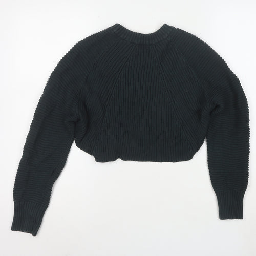 Topshop Women Green Chunky Knit Crew Neck Jumper Size 10