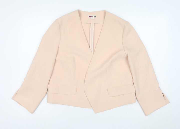Whistles Women Beige Regular Fit Single-Breasted Suit Jacket UK 16
