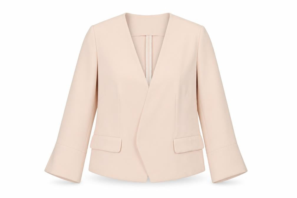 Front view of Whistles Women Beige Regular Fit Single-Breasted Suit Jacket UK 16