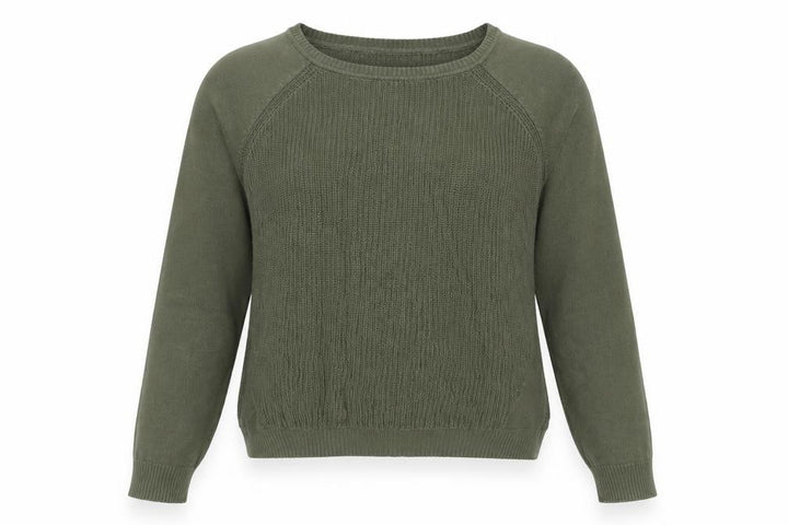 MANGO Womens Green Cotton Crew Neck Long Sleeve Pullover Jumper Size S