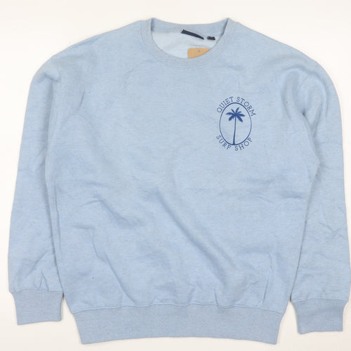 Quiet Storm Men's Blue Crew Neck Pullover Sweatshirt Size S