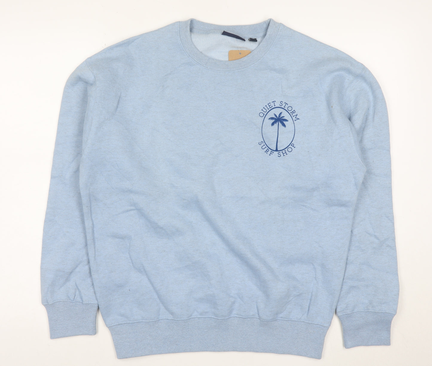 Quiet Storm Men's Blue Crew Neck Pullover Sweatshirt Size S