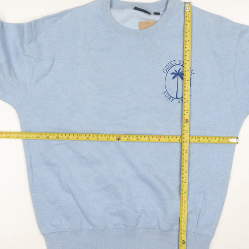 Quiet Storm Men's Blue Crew Neck Pullover Sweatshirt Size S