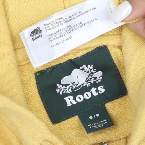 Roots Men's Yellow Full Zip Hoodie Size S Cotton Blend