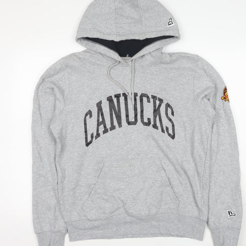 New Era Men’s Grey Canucks Pullover Hoodie Size M Sports Logo