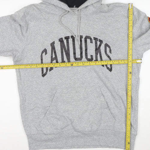New Era Men’s Grey Canucks Pullover Hoodie Size M Sports Logo