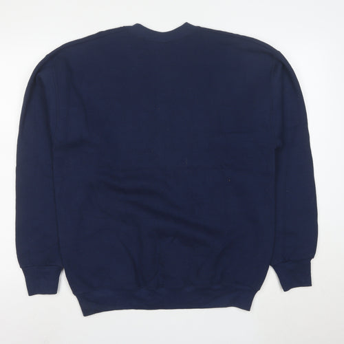 Fruit of the Loom Blue Funny Graphic Unisex L Pullover Sweatshirt