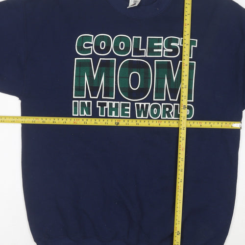 Fruit of the Loom Blue Funny Graphic Unisex L Pullover Sweatshirt