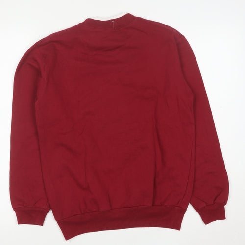 Trilogy by Morning Sun Women's Red Embroidered Pullover Sweatshirt Size S