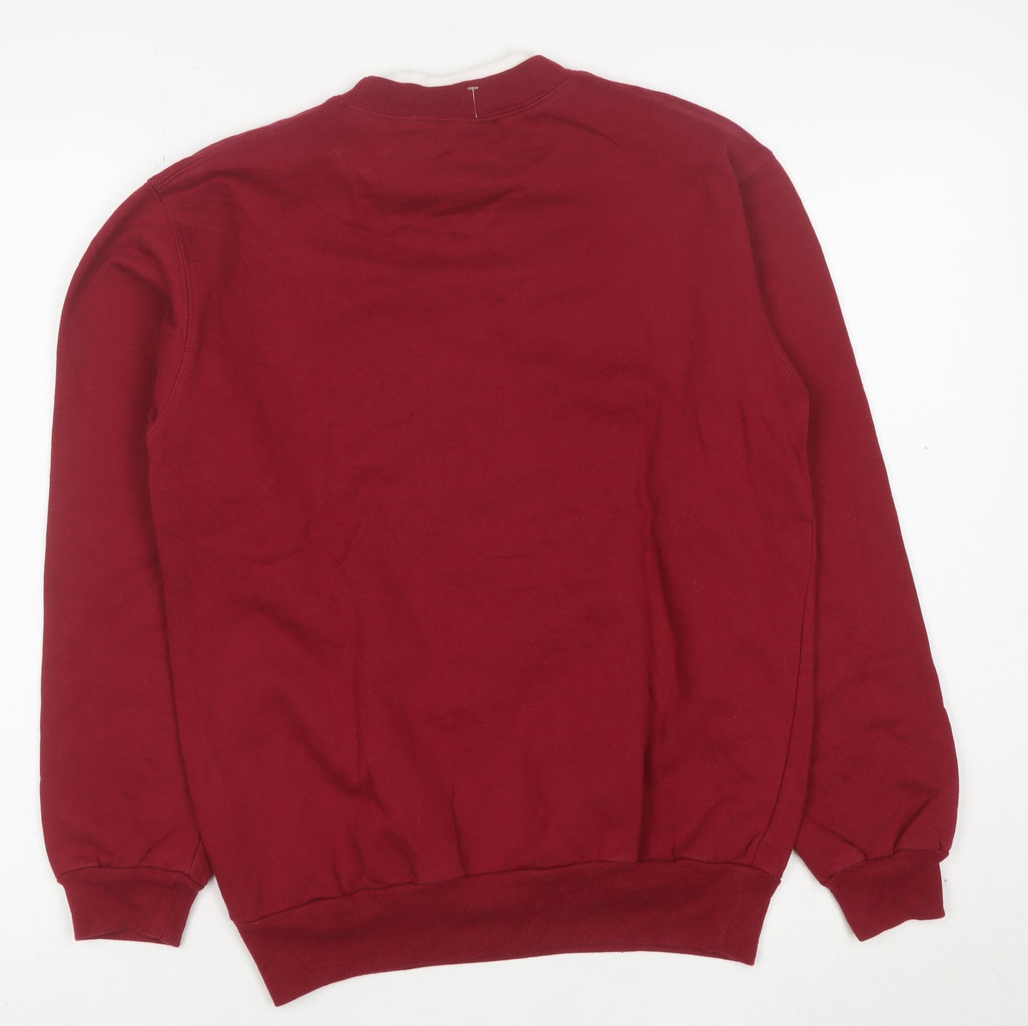 Trilogy by Morning Sun Women's Red Embroidered Pullover Sweatshirt Size S