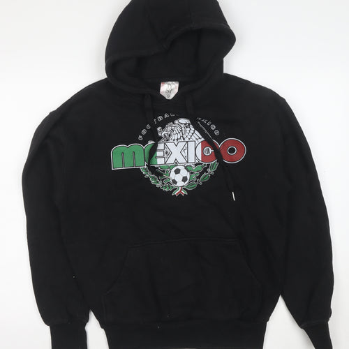DSY Mens Black Mexico Football Graphic Pullover Hoodie M