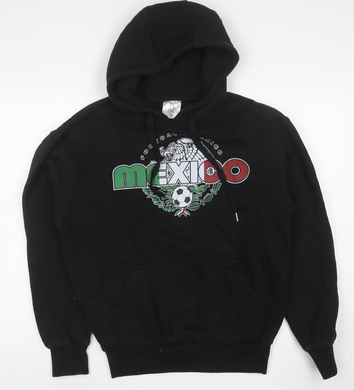 DSY Mens Black Mexico Football Graphic Pullover Hoodie M