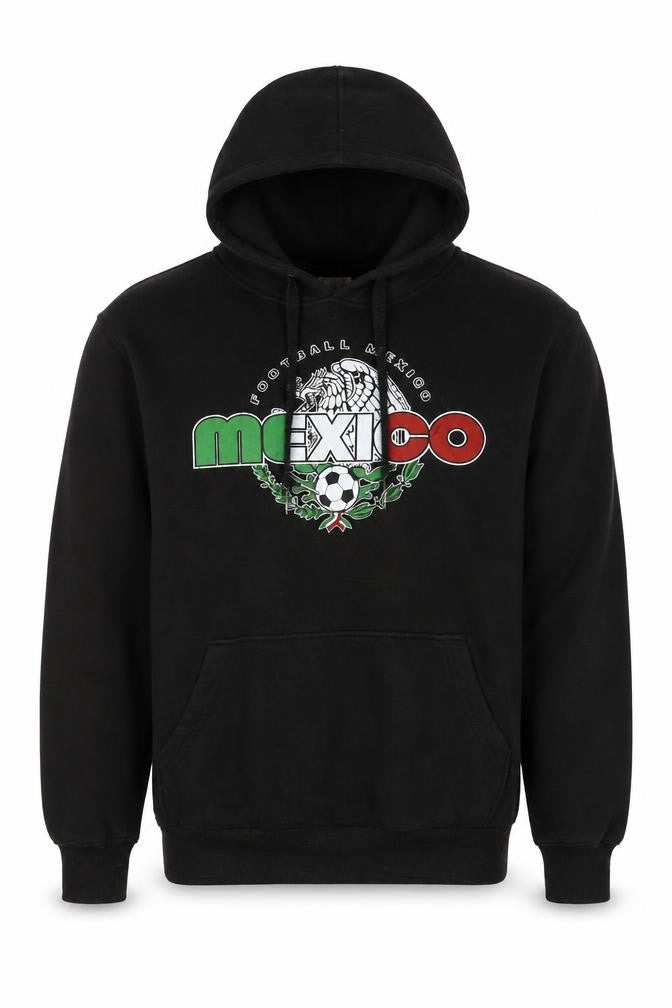 DSY Mens Black Mexico Football Graphic Pullover Hoodie M