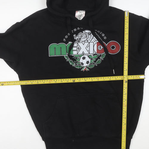 DSY Mens Black Mexico Football Graphic Pullover Hoodie M