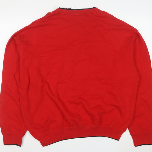 Greg Norman Men's Red Cotton Crew Neck Pullover Sweatshirt L