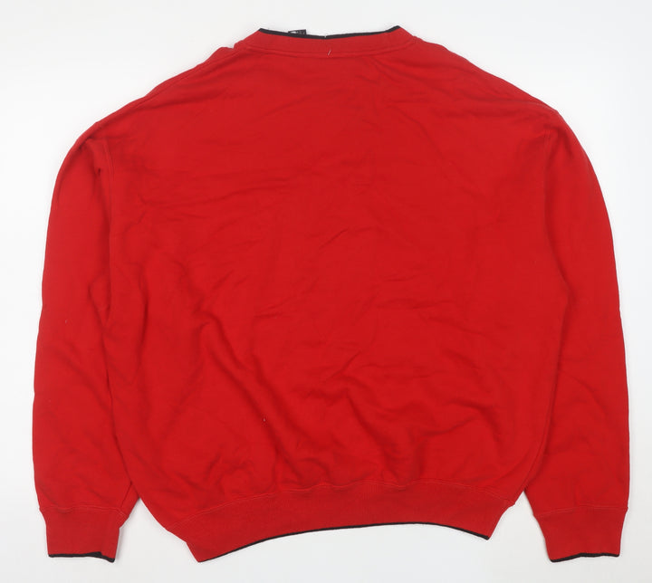 Greg Norman Men's Red Cotton Crew Neck Pullover Sweatshirt L