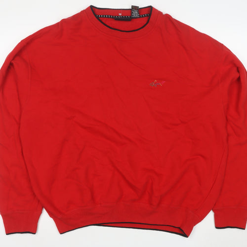 Greg Norman Men's Red Cotton Crew Neck Pullover Sweatshirt L