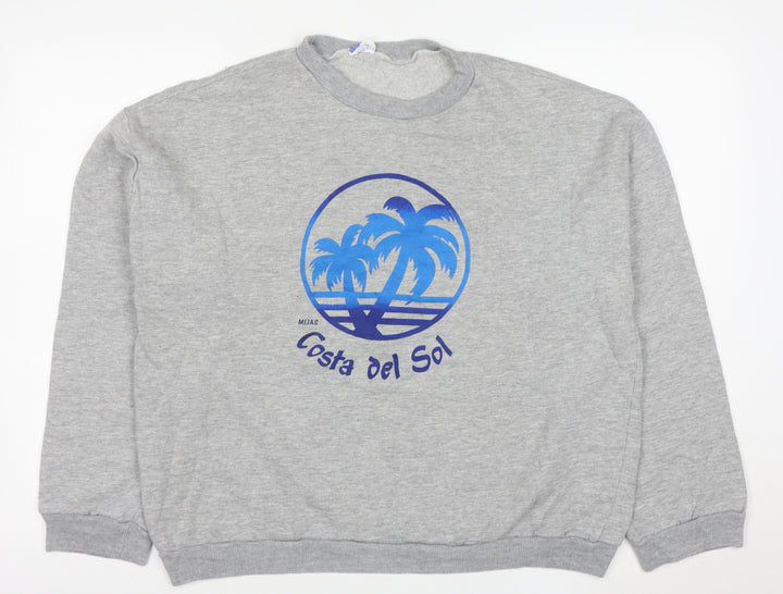 Yazzarmt Men's Grey Costa del Sol Graphic Sweatshirt Size S Crew Neck