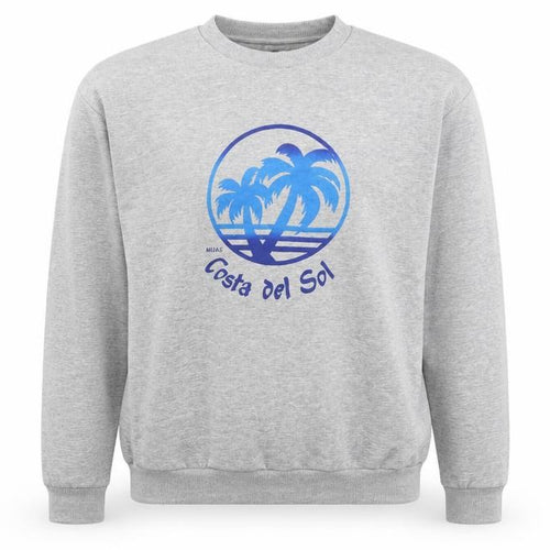 Yazzarmt Men's Grey Costa del Sol Graphic Sweatshirt Size S Crew Neck