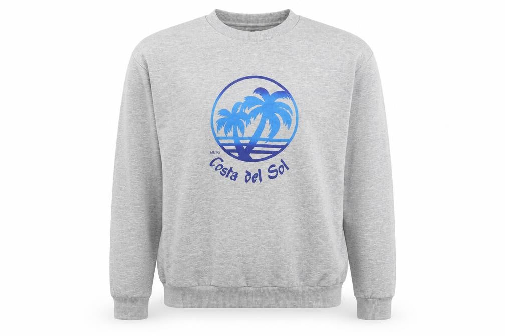 Yazzarmt Men's Grey Costa del Sol Graphic Sweatshirt Size S Crew Neck