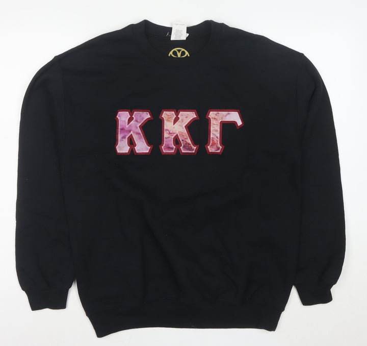 Gildan Men's Black M Pullover Sweatshirt Crew Neck College Graphic