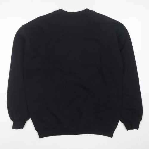 Gildan Men's Black M Pullover Sweatshirt Crew Neck College Graphic