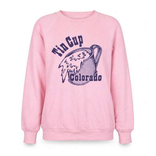 Fruit of the Loom Women Pink Tin Cup Colorado Pullover Sweatshirt L