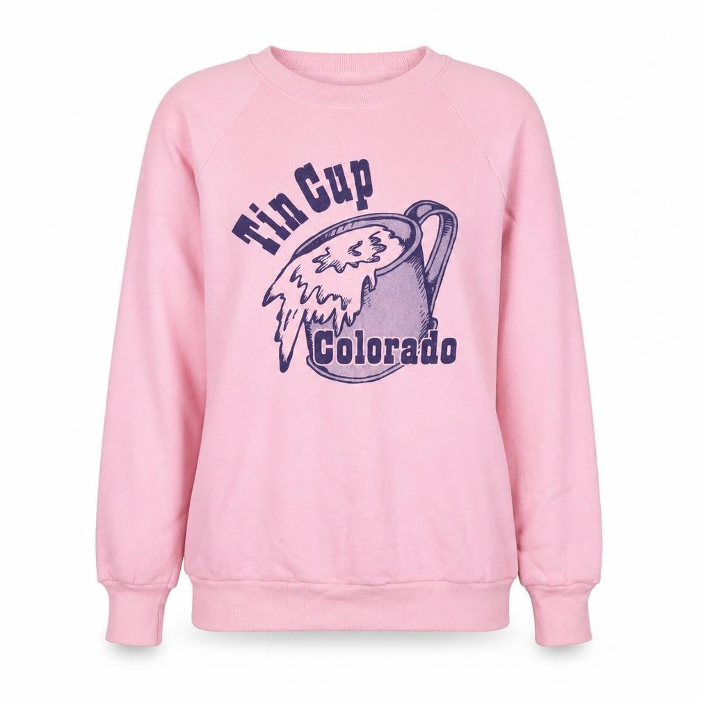 Fruit of the Loom Women Pink Tin Cup Colorado Pullover Sweatshirt L