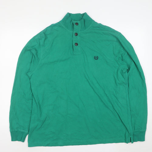 Chaps Men's Green XL Henley Sweatshirt Long Sleeve Cotton