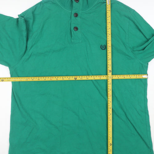Chaps Men's Green XL Henley Sweatshirt Long Sleeve Cotton