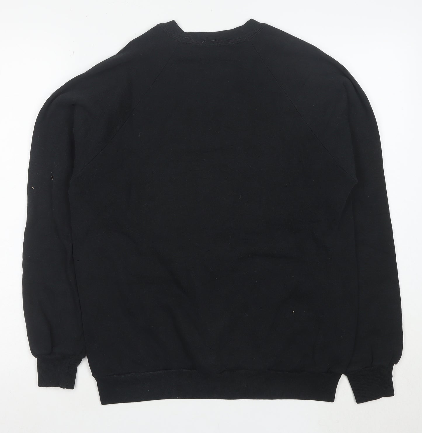 Morning Sun Unisex Black L Pullover Floral Embroidered Sweatshirt
