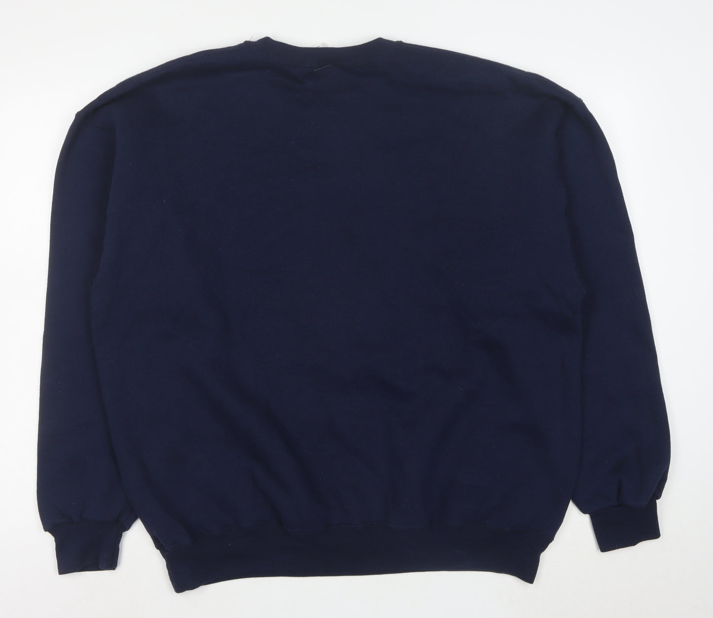 Soffe Men’s Navy Blue XL Crew Neck Pullover Sweatshirt Navy Dad Graphic