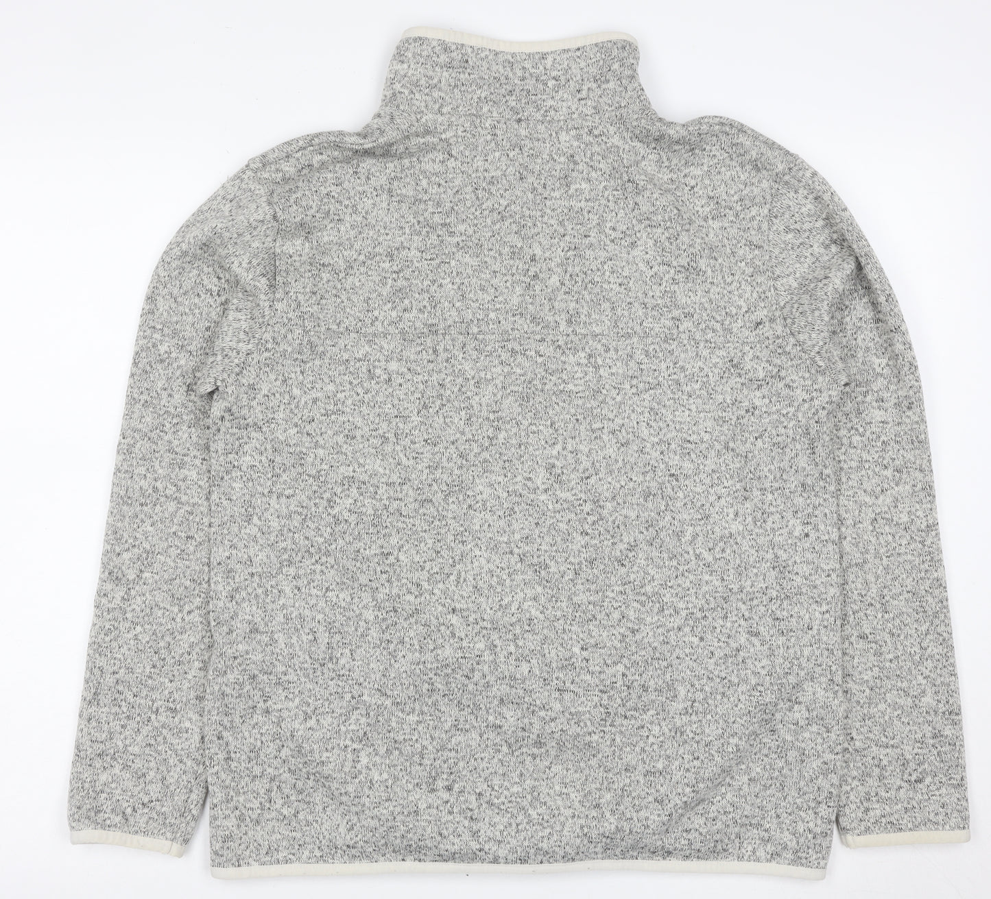 Eddie Bauer Mens Grey Fleece Henley Sweatshirt Size L