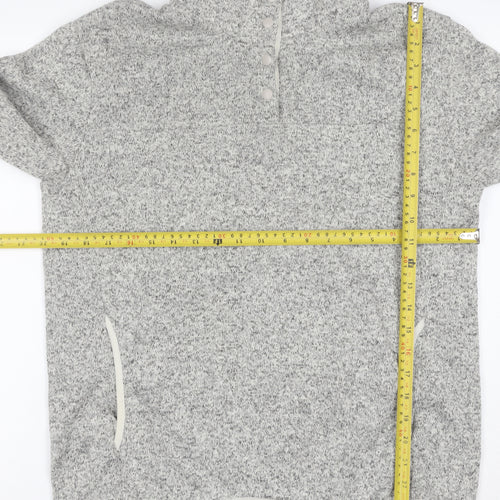Eddie Bauer Mens Grey Fleece Henley Sweatshirt Size L