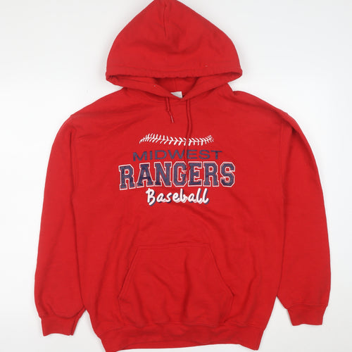 Gildan Men's Red Pullover Hoodie Midwest Rangers Baseball M