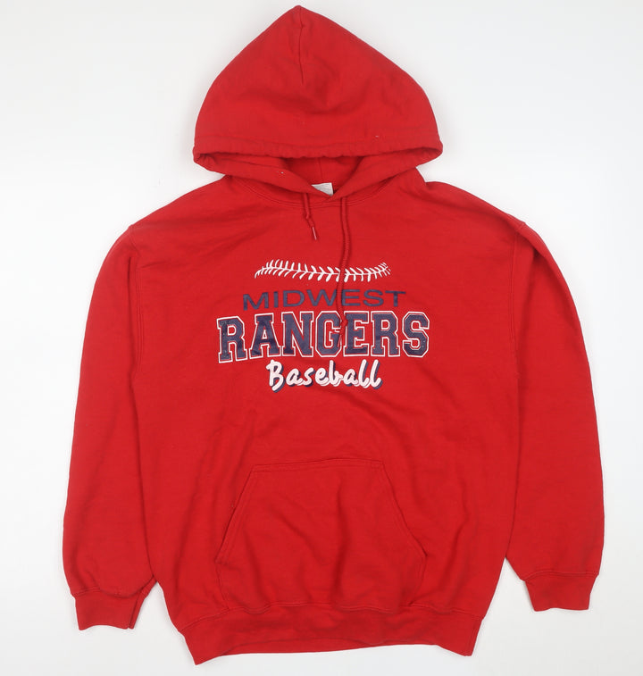 Gildan Men's Red Pullover Hoodie Midwest Rangers Baseball M