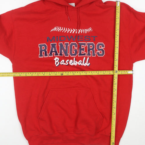 Gildan Men's Red Pullover Hoodie Midwest Rangers Baseball M
