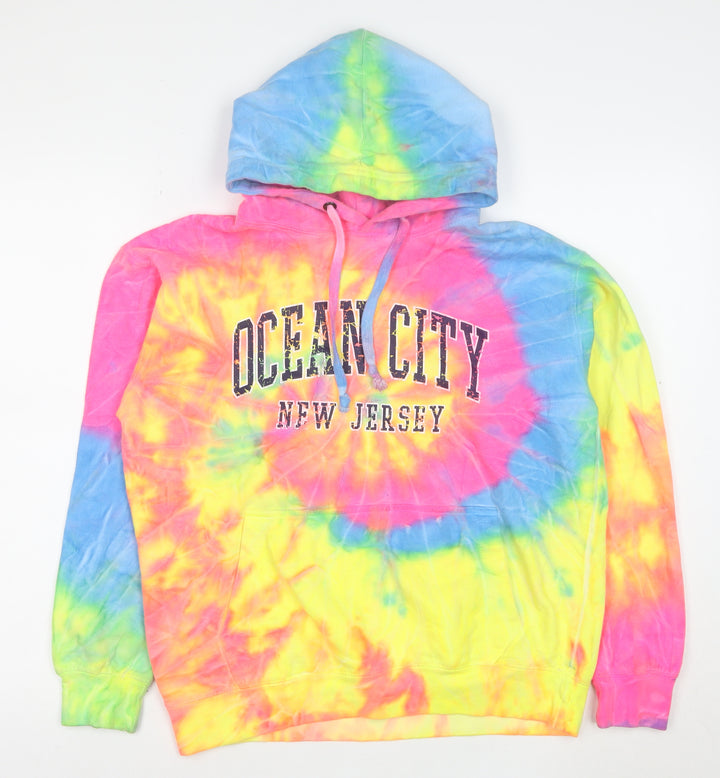 Destinations USA Womens Multicoloured Tie-Dye Pullover Hoodie Size S