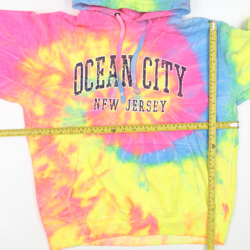 Destinations USA Womens Multicoloured Tie-Dye Pullover Hoodie Size S