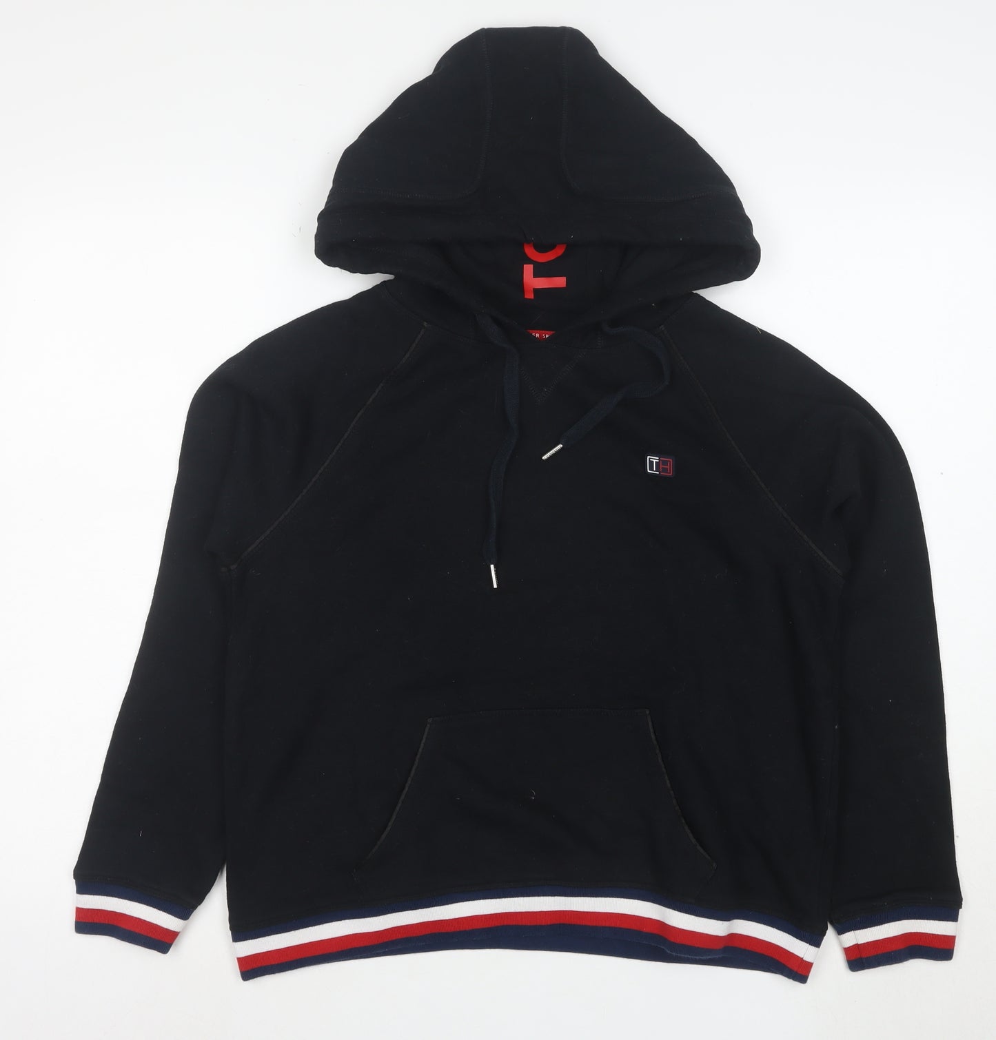Tommy Hilfiger Sport Womens Black Hoodie Medium Drawstring Pullover