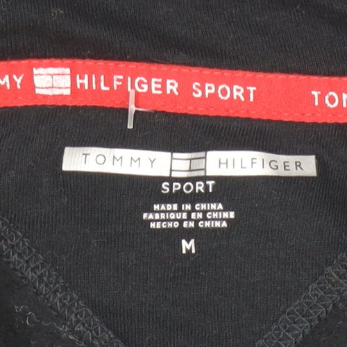 Tommy Hilfiger Sport Womens Black Hoodie Medium Drawstring Pullover