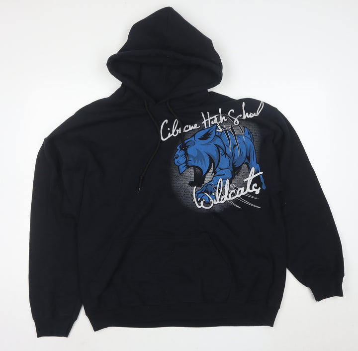 Gildan Men's Black XL Pullover Hoodie Graphic Wildcats Fleece