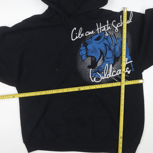 Gildan Men's Black XL Pullover Hoodie Graphic Wildcats Fleece